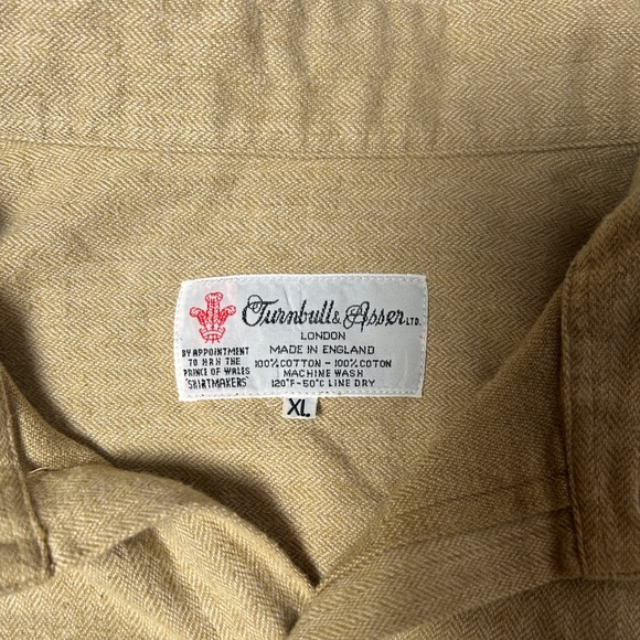 Turnbull & Asser England Herringbone Weave Custom Made Premium Dress Shirt SzXL - Picture 8 of 10